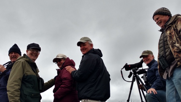 Happy curlew-watchers! Chris, Frank, Barb, Don, Paul, and Bill.